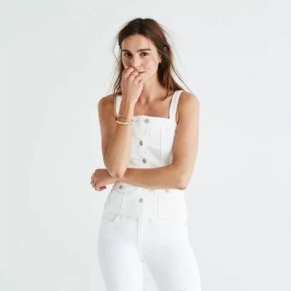 madewell denim crop top